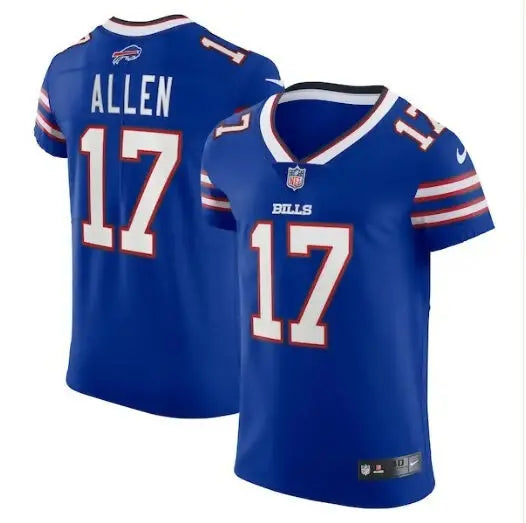 Blue Buffalo Bills Nike Vapor Elite Player Jersey worn by Josh Allen in Royal color