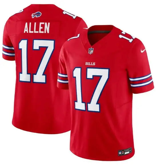 Red Josh Allen Buffalo Bills Nike Vapor F.U.S.E. Limited Jersey with number 17
