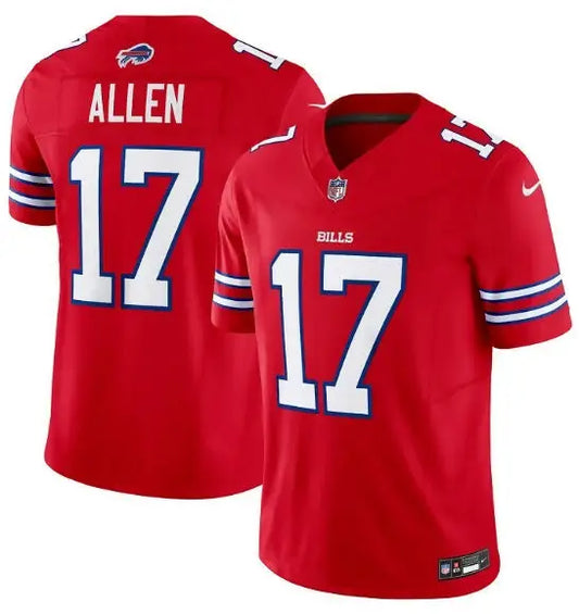 Red Josh Allen Buffalo Bills Nike Vapor F.U.S.E. Limited Jersey with number 17