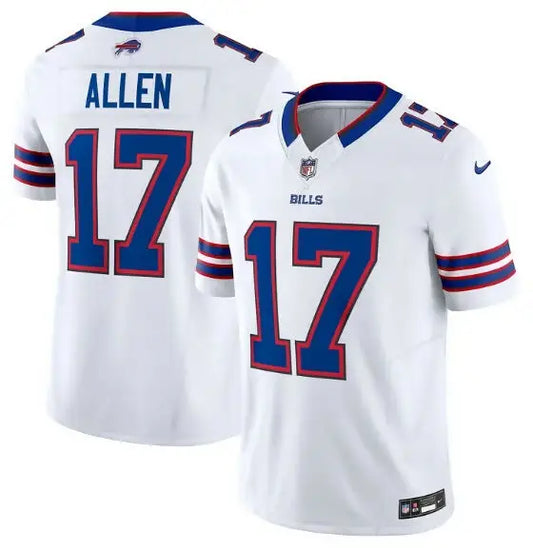 White Buffalo Bills Josh Allen #17 Nike Vapor F.U.S.E. Limited Jersey displayed