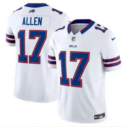White Buffalo Bills Josh Allen Nike Vapor F.U.S.E. Limited Jersey on display