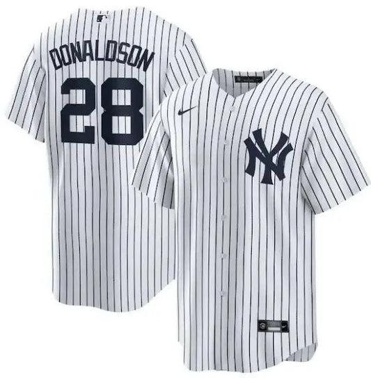 Pinstriped Baseball Jersey featuring Josh Donaldson New York Yankees Nike Home Replica