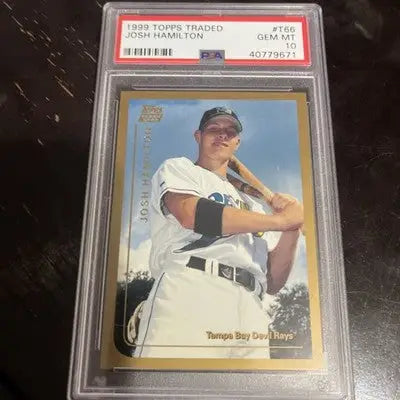 Josh Hamilton 1999 Topps Traded Rookie Card PSA GEM MT 10, a prized traded rookie card