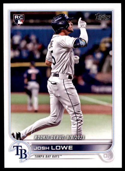 Josh Lowe 2022 Topps Update baseball card featuring Tampa Bay Rays player