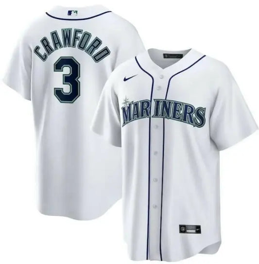 White Seattle Mariners baseball jersey from JP Crawford Nike Home Replica collection