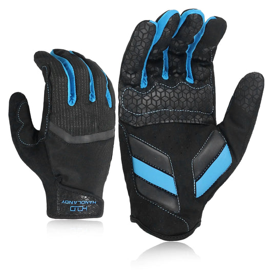 HLDD HANDLANDY Batting Gloves Men- Baseball Batting Gloves for Adult Baseball Gloves + Softball Batting Gloves - Grip Breathable Batting Gloves Black & Blue XL