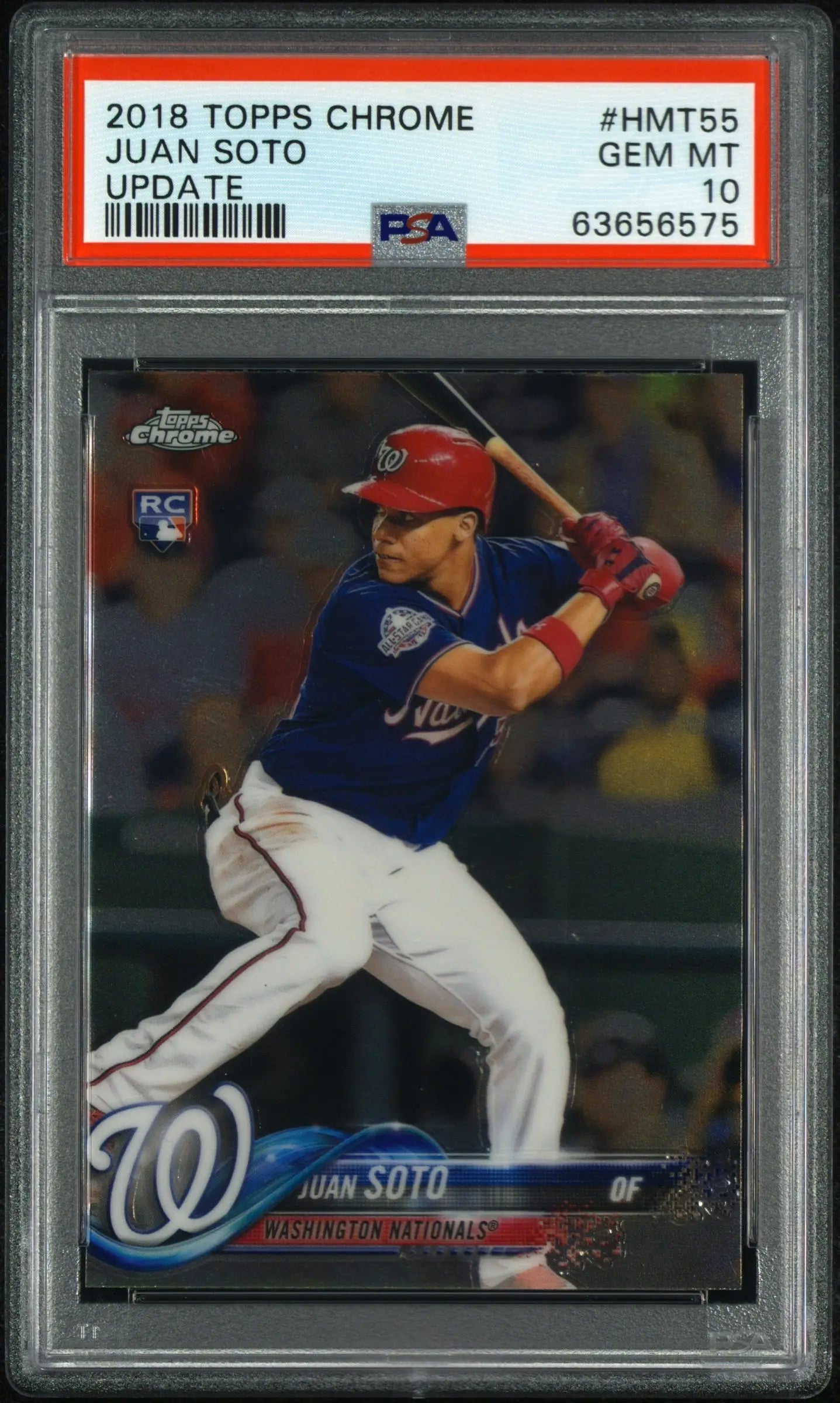 Juan Soto 2018 Topps Chrome HMT55 PSA 10 Gem Mint rookie baseball card