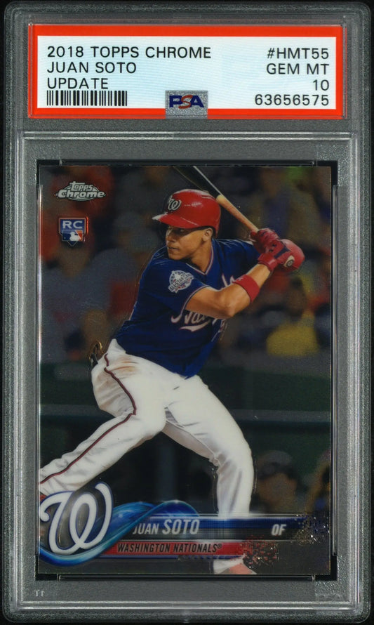 Juan Soto 2018 Topps Chrome HMT55 PSA 10 Gem Mint rookie baseball card