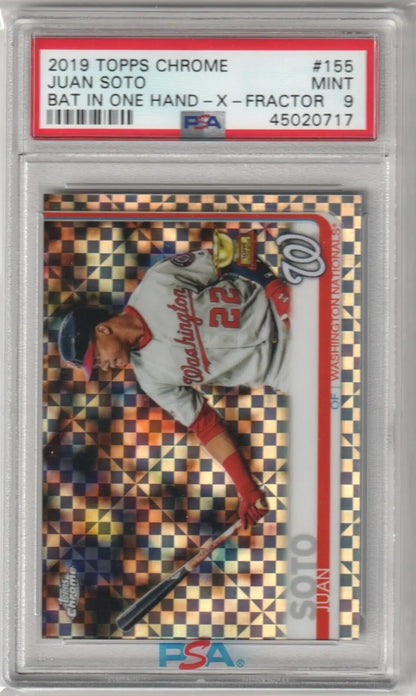 Graded Juan Soto Topps Chrome Xfractor Star Rookie card PSA 9 mint for Nationals