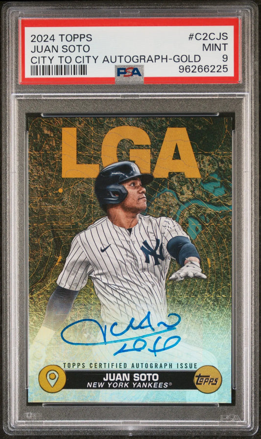Graded Juan Soto City Gold Auto Baseball Card 2023 Topps City to City Gold Auto