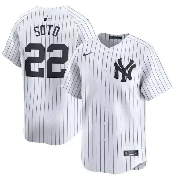 White pinstriped Juan Soto New York Yankees Nike Home Limited Player Jersey