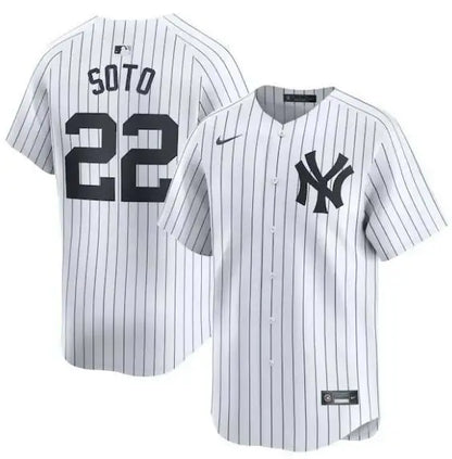 White pinstriped Juan Soto New York Yankees Nike Home Limited Player Jersey