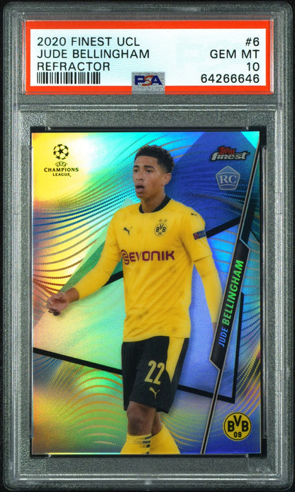 Jude Bellingham 2020 Finest Champions League Refractor Card PSA 10 Gem Mint