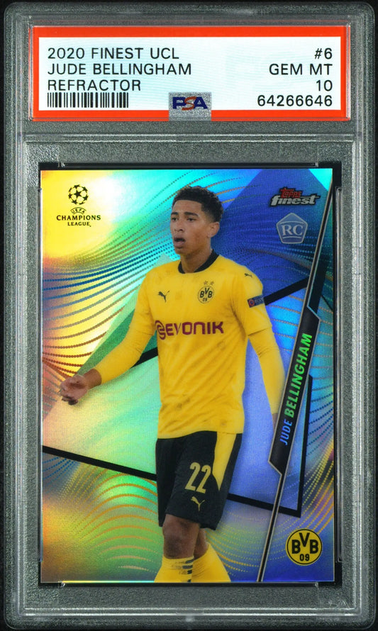 Jude Bellingham 2020 Finest Champions League Refractor Card PSA 10 Gem Mint