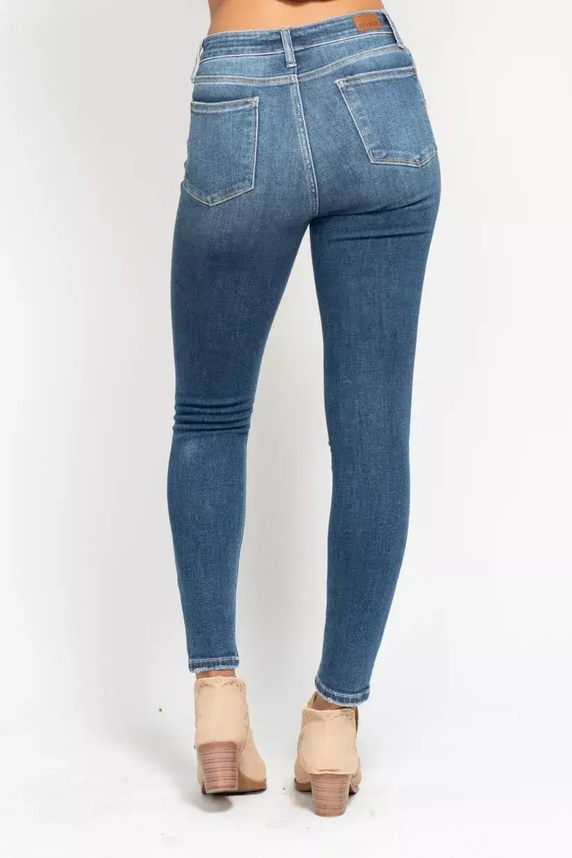 Judy Blue Full Size High Rise Button Fly Skinny Jeans Plus Size