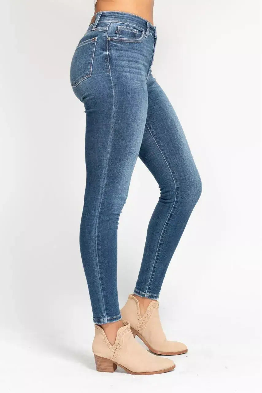 Judy Blue Full Size High Rise Button Fly Skinny Jeans Plus Size
