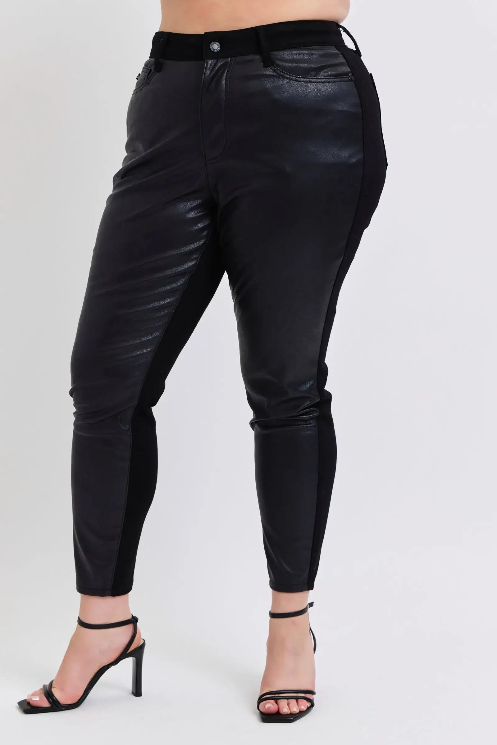 Judy Blue Plus Size HW Faux Leather Skinny Pants