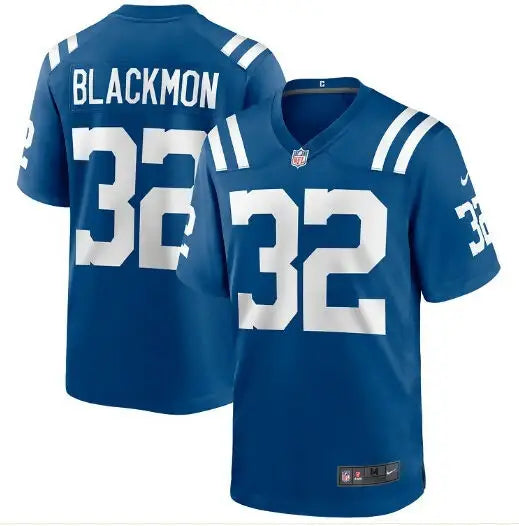 Blue Indianapolis Colts Julian Blackmon NFL jersey with number 32 and black accents