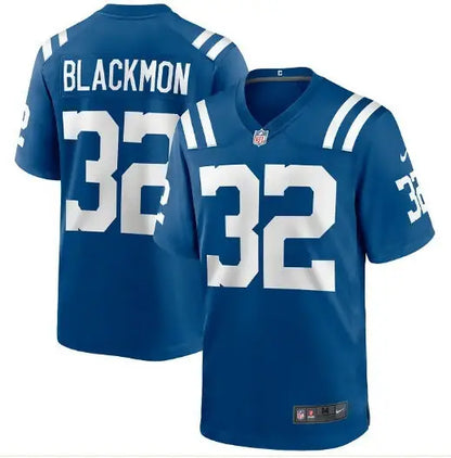 Blue Indianapolis Colts Julian Blackmon NFL jersey with number 32 and black accents