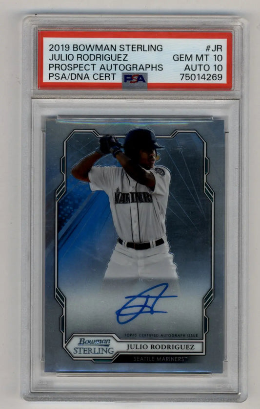 Julio Rodriguez 2019 Bowman Sterling Prospect Auto PSA 10 Gem Mint Auto 10 4269 - Singles