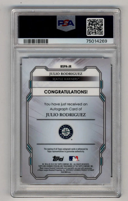 Julio Rodriguez 2019 Bowman Sterling Prospect Auto PSA 10 Gem Mint Auto 10 4269 - Singles
