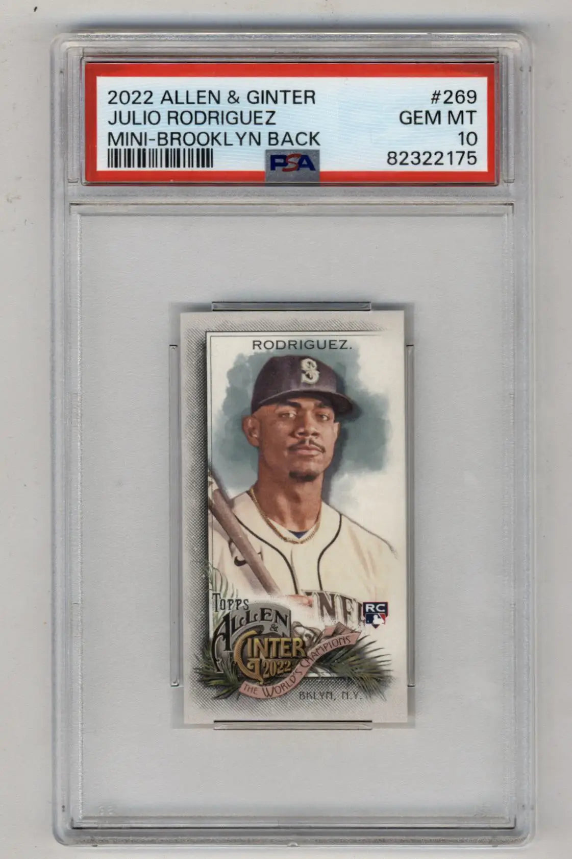 Julio Rodriguez 2022 Ginter Mini-Brooklyn Back baseball card PSA 10 Gem Mint