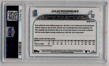 Graded Julio Rodriguez 2022 Topps Chrome SP card PSA 10 Gem Mint