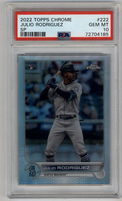 Julio Rodriguez 2022 Topps Chrome SP baseball card PSA 10 Gem Mint