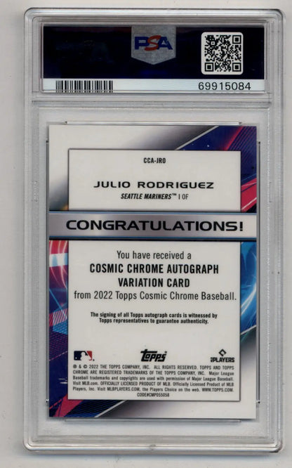 Julio Rodriguez 2022 Topps Cosmic Chrome Auto PSA 9 Mint - Singles