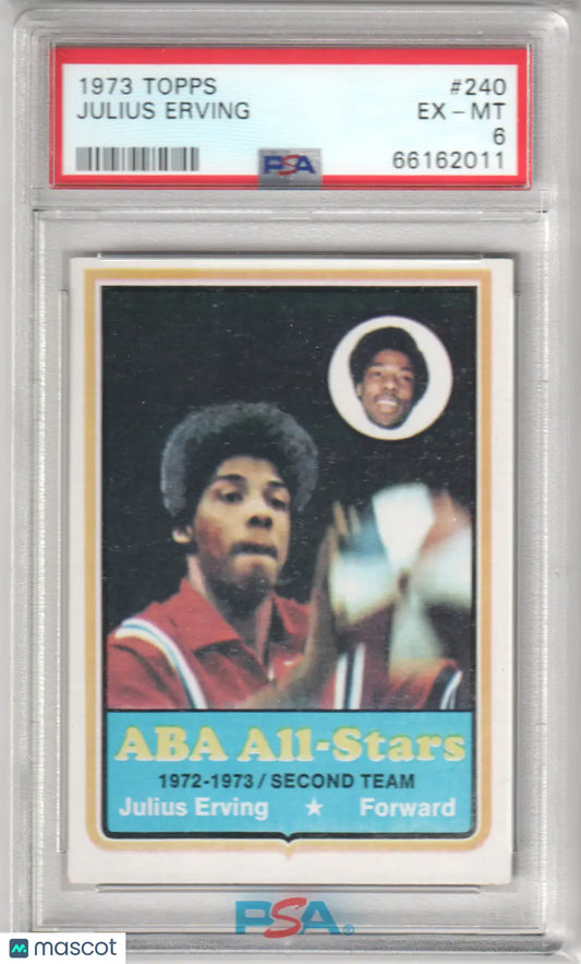 Columbia Hobby Julius Erving 1973 Topps basketball card in PSA 6 EX-MT condition