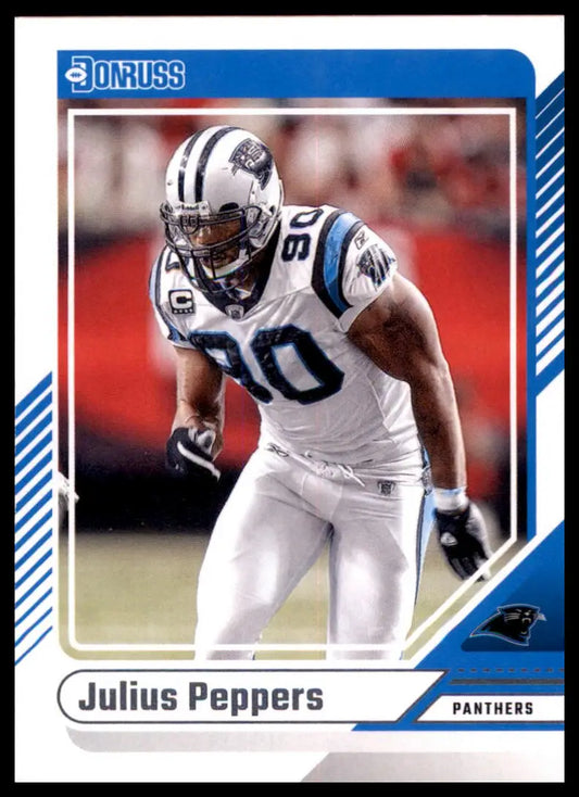 Julius Peppers football card from 2024 Donruss series featuring Carolina Panthers player