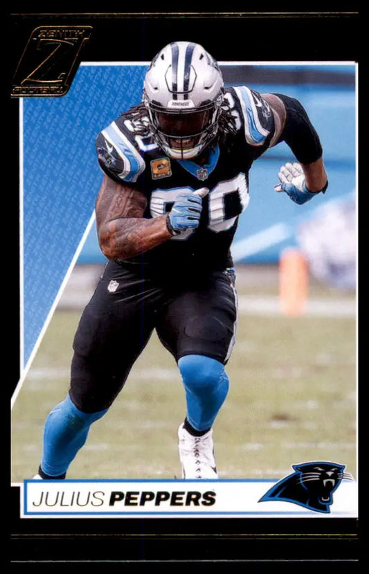 Julius Peppers football card from Panini Zenith 2024 series featuring Carolina Panthers