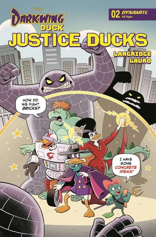Justice Ducks #2 Cover B Langridge features Darkwing Duck and friends in action