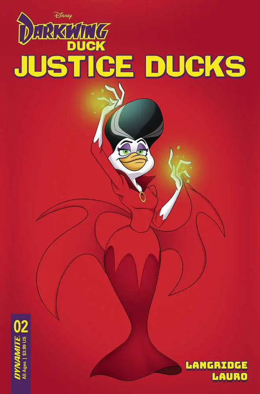 Cartoon duck in superhero costume with lightning for Justice Ducks #2 Cover D Forstner