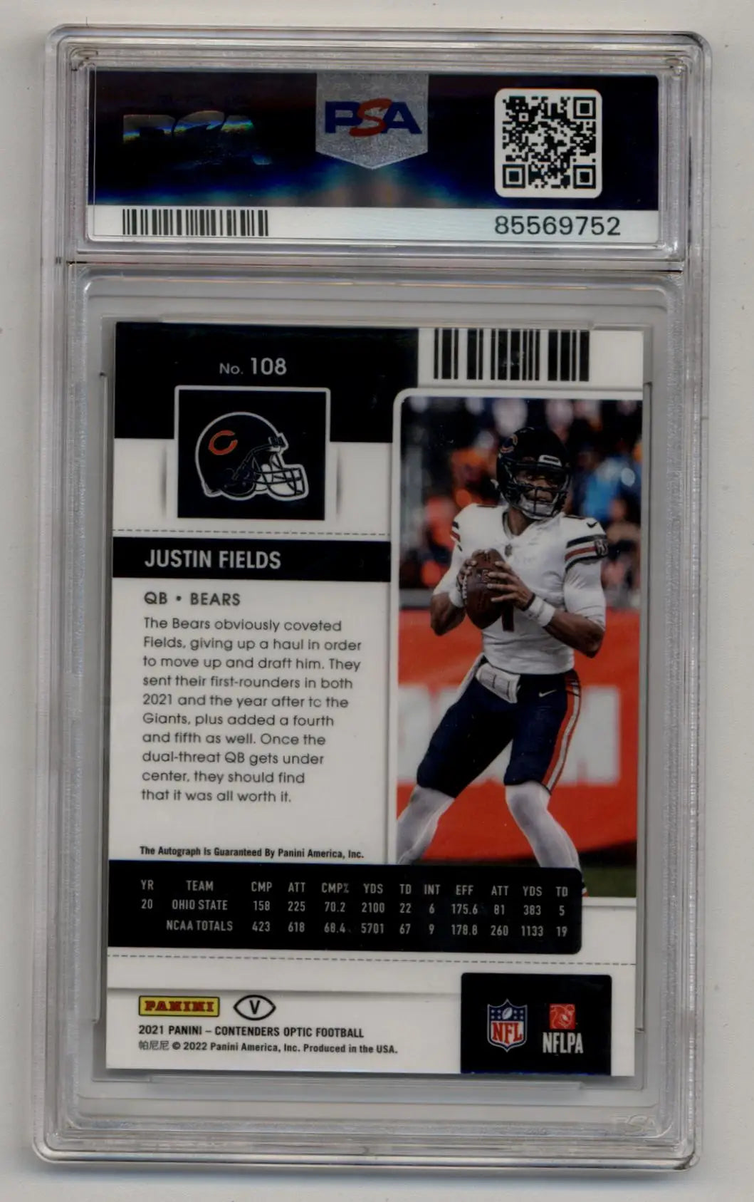 Justin Fields 2021 Contenders Optic Variation Auto PSA 10 Gem Mint - Singles