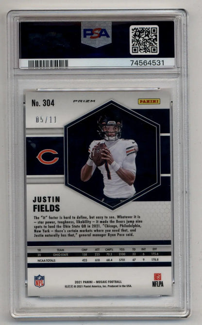 Justin Fields 2021 Mosaic FOTL Pink Swirl 05/11 PSA 10 Gem Mint - Singles
