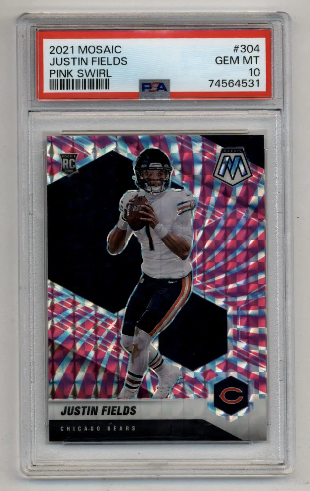 Justin Fields 2021 Mosaic FOTL Pink Swirl 05/11 PSA 10 Gem Mint - Singles