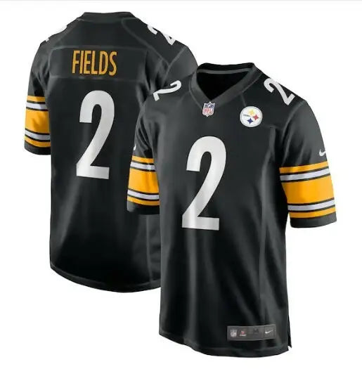 Black Pittsburgh Steelers Justin Fields Nike Game Player Jersey with Fields and number 2