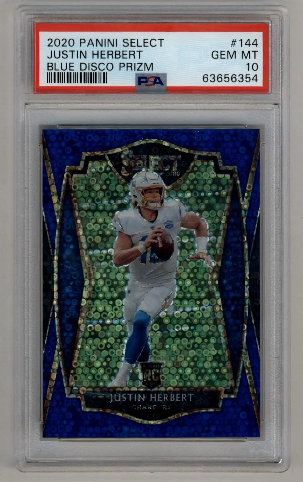 Justin Herbert 2020 Select Blue Disco #144 17/25 PSA 10 Gem Mint - Singles