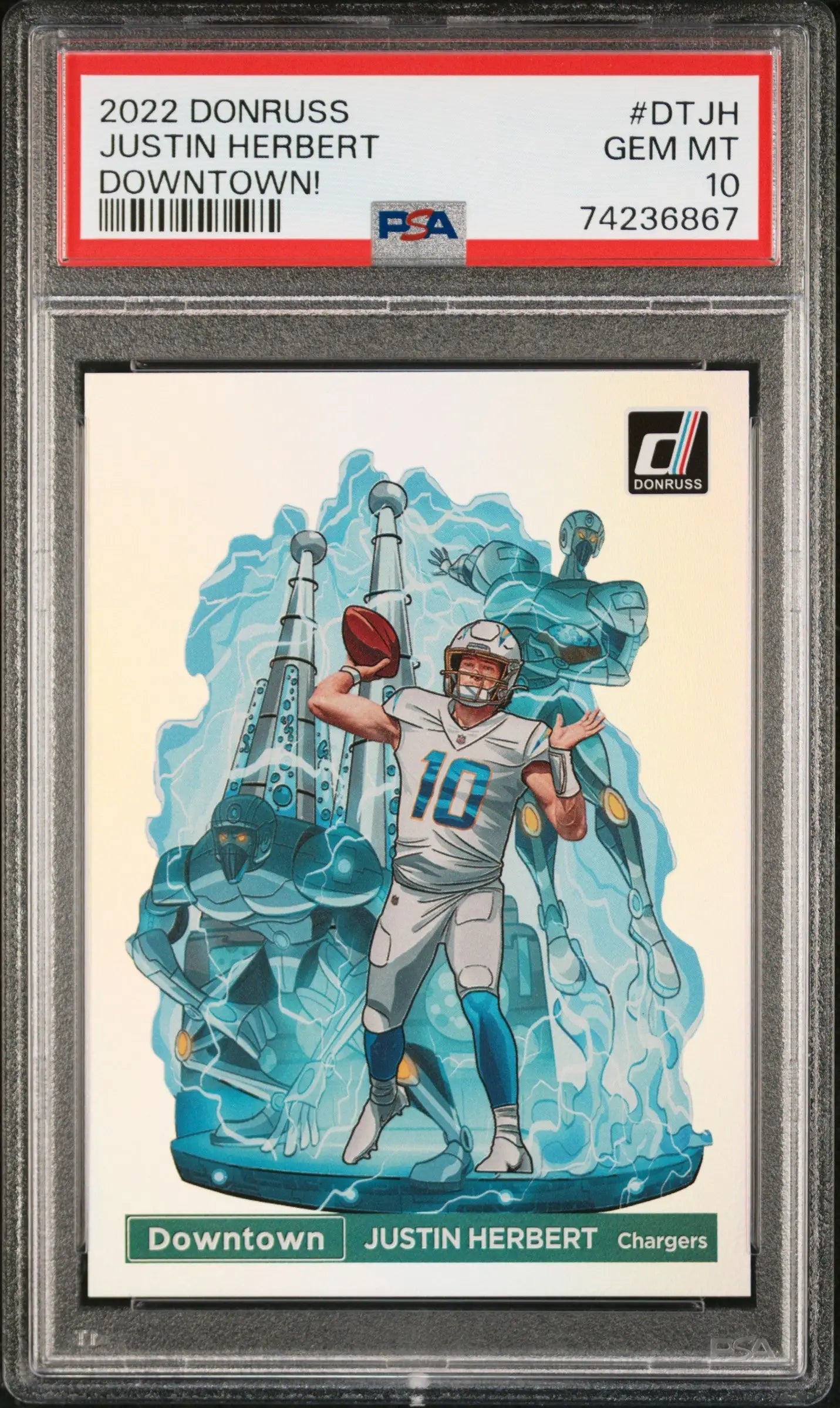 Justin Herbert 2022 Donruss Downtown PSA 10 Gem Mint - Singles