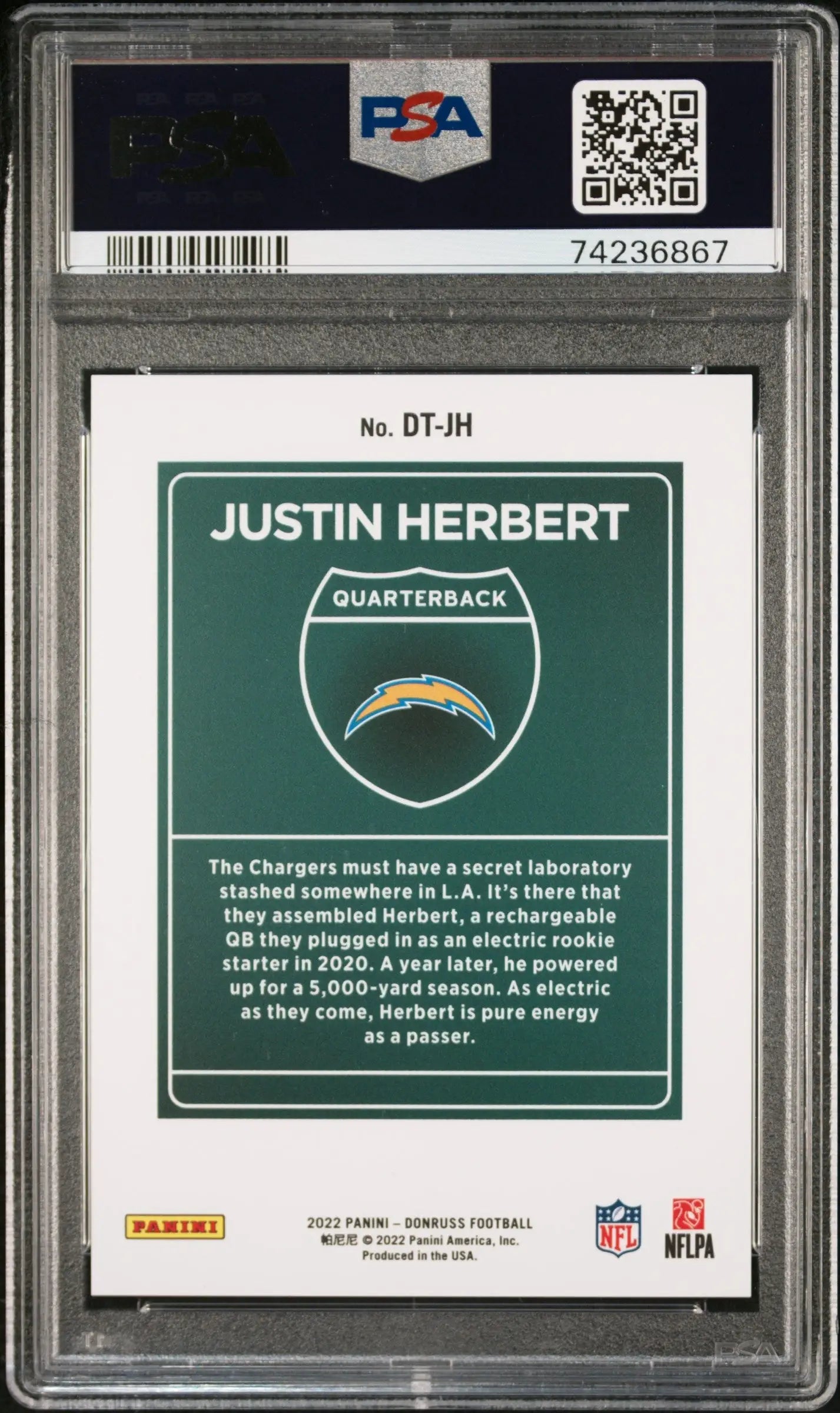 Justin Herbert 2022 Donruss Downtown PSA 10 Gem Mint - Singles