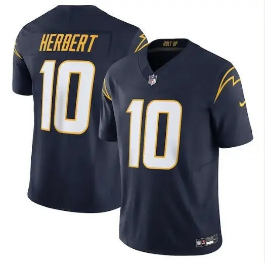 Dark blue Justin Herbert Los Angeles Chargers Nike Vapor F.U.S.E. Limited Jersey with HERBERT and 10