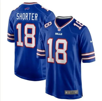 Blue Buffalo Bills Justin Shorter Nike Home Game Jersey on display