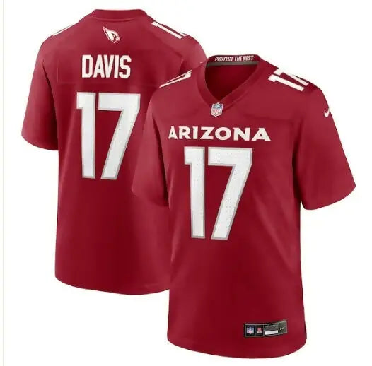 Maroon Arizona Cardinals Kaden Davis Nike Team Game Jersey displayed on a product page