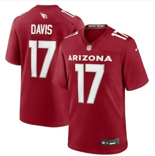 Red Arizona Cardinals Kaden Davis Nike Game Jersey with number 17 for fans