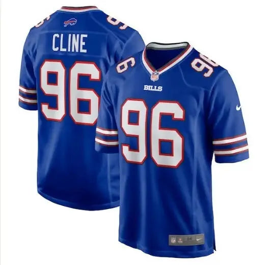 Blue Buffalo Bills Kameron Cline Nike Royal Game Jersey displayed in product image
