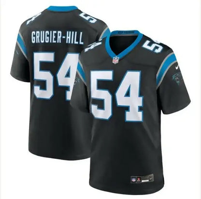 Black Carolina Panthers Kamu Grugier-Hill Nike Game Jersey with 54 printed in white