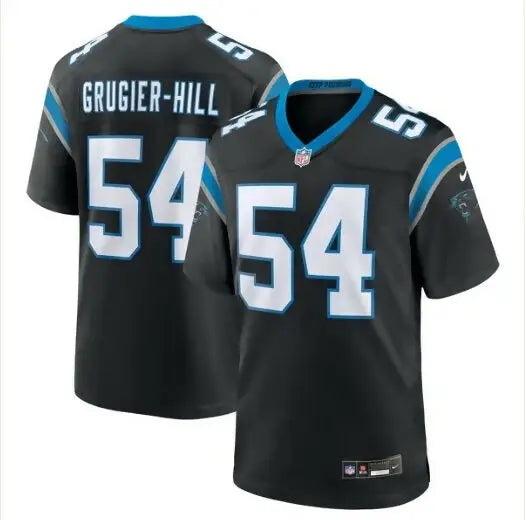 Black Carolina Panthers Kamu Grugier-Hill Nike Game Jersey with 54 printed in white
