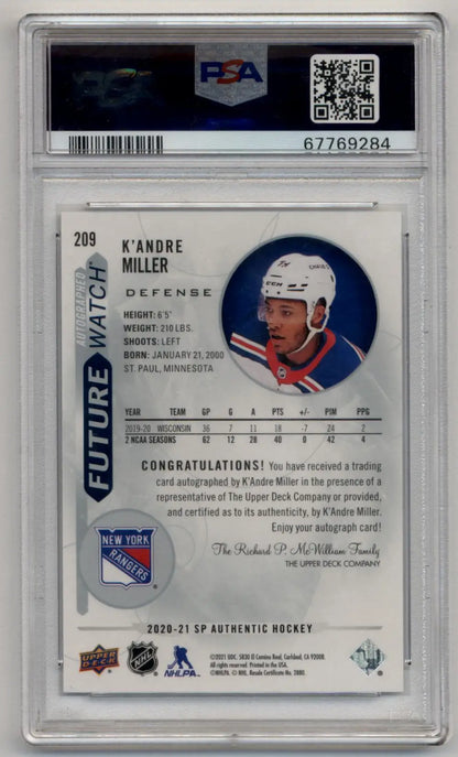 K’Andre Miller 2020-21 SP Authentic #209 Auto Inscription 005/999 PSA 10 Gem Mint Auto 10 - Singles