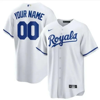 White Kansas City Royals Nike replica custom baseball jersey for fans
